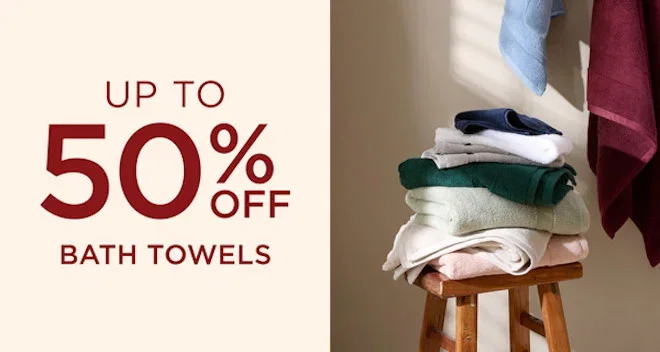 Up To 50% Off Bath Towels