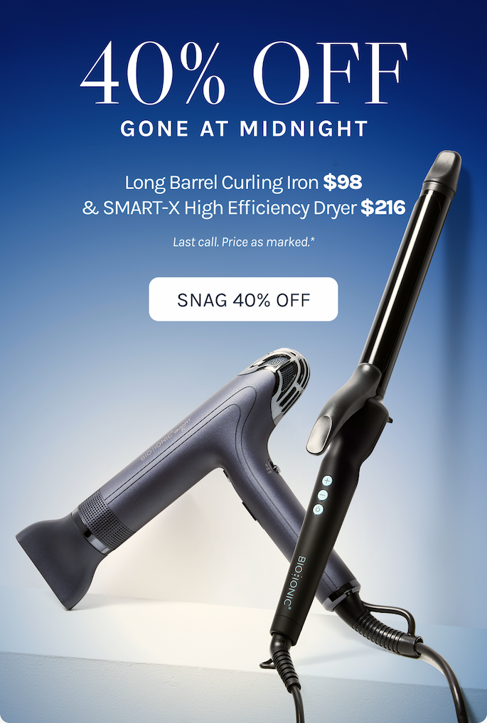 40% off Long Barrel Curling Iron Now $98 & SMART-X High Efficiency Dryer Now $216 Gone at Midnight
