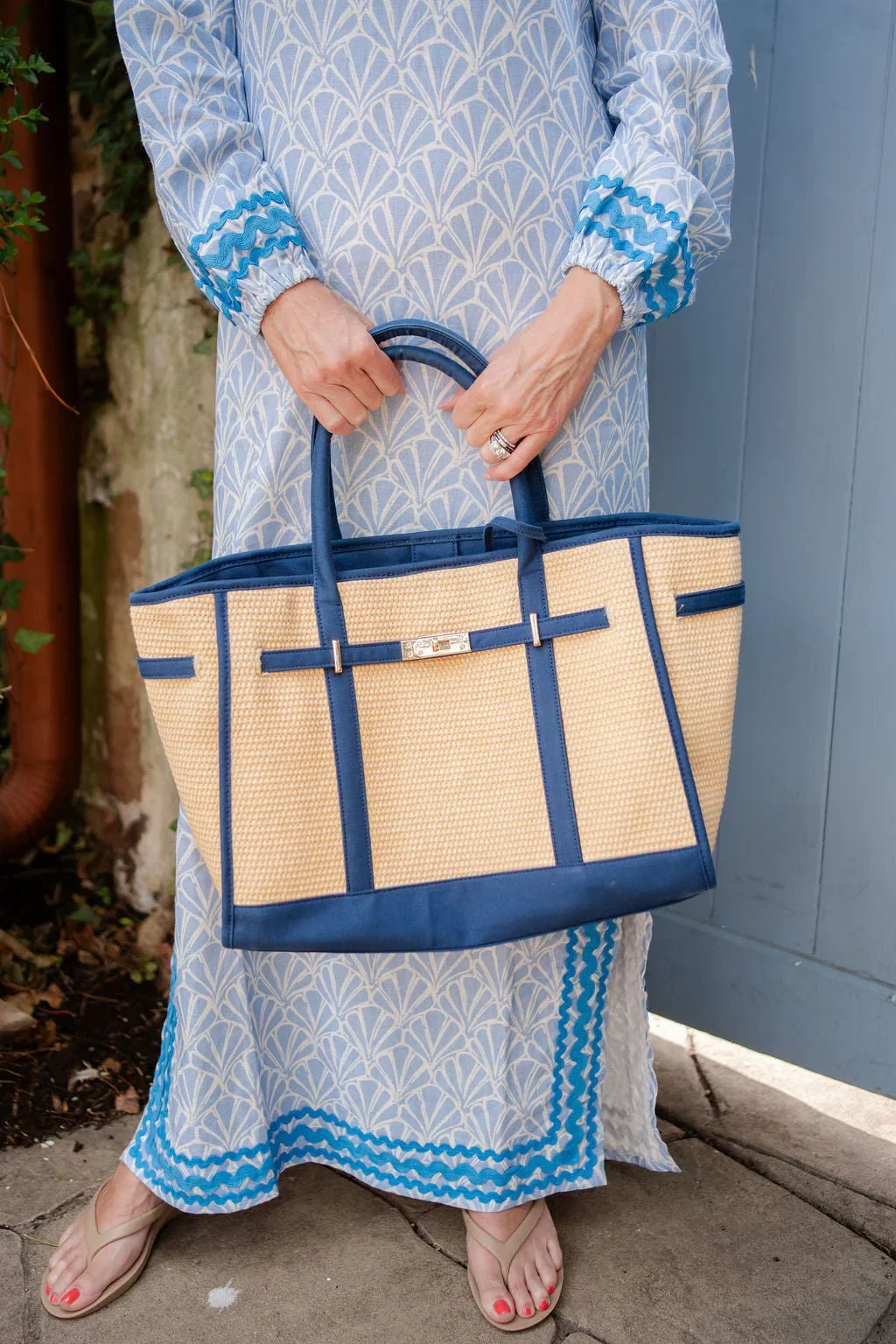 Image of Spencer Raffia Tote Bag