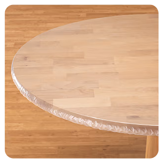 344625 Clear Vinyl Elasticized Table Cover