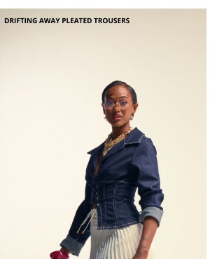 TOUCH ME DRIFTING AWAY PLEATED TROUSER