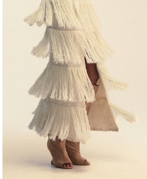 ROGUE HEART KNIT FRINGE MAXI DRESS