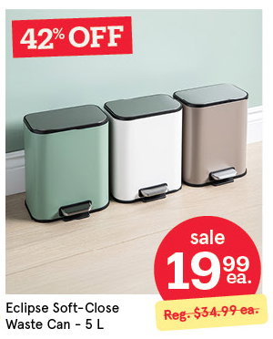 KSP ECLIPSE SOFT-CLOSE WASTE CAN 5 L MATTE GREEN