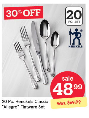 HENCK-INTL CLASSIC COLLECTION FLATWARE "ALLEGRO" SET/20 POLISHED ST/ST