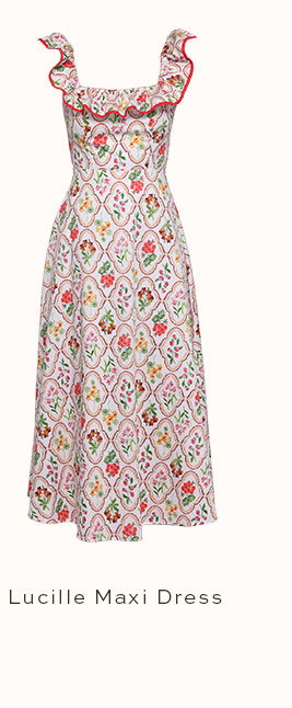 Lucille Maxi Dress - Coral Wildflower