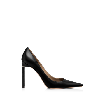 SHINY LEATHER T PUMP: BLACK