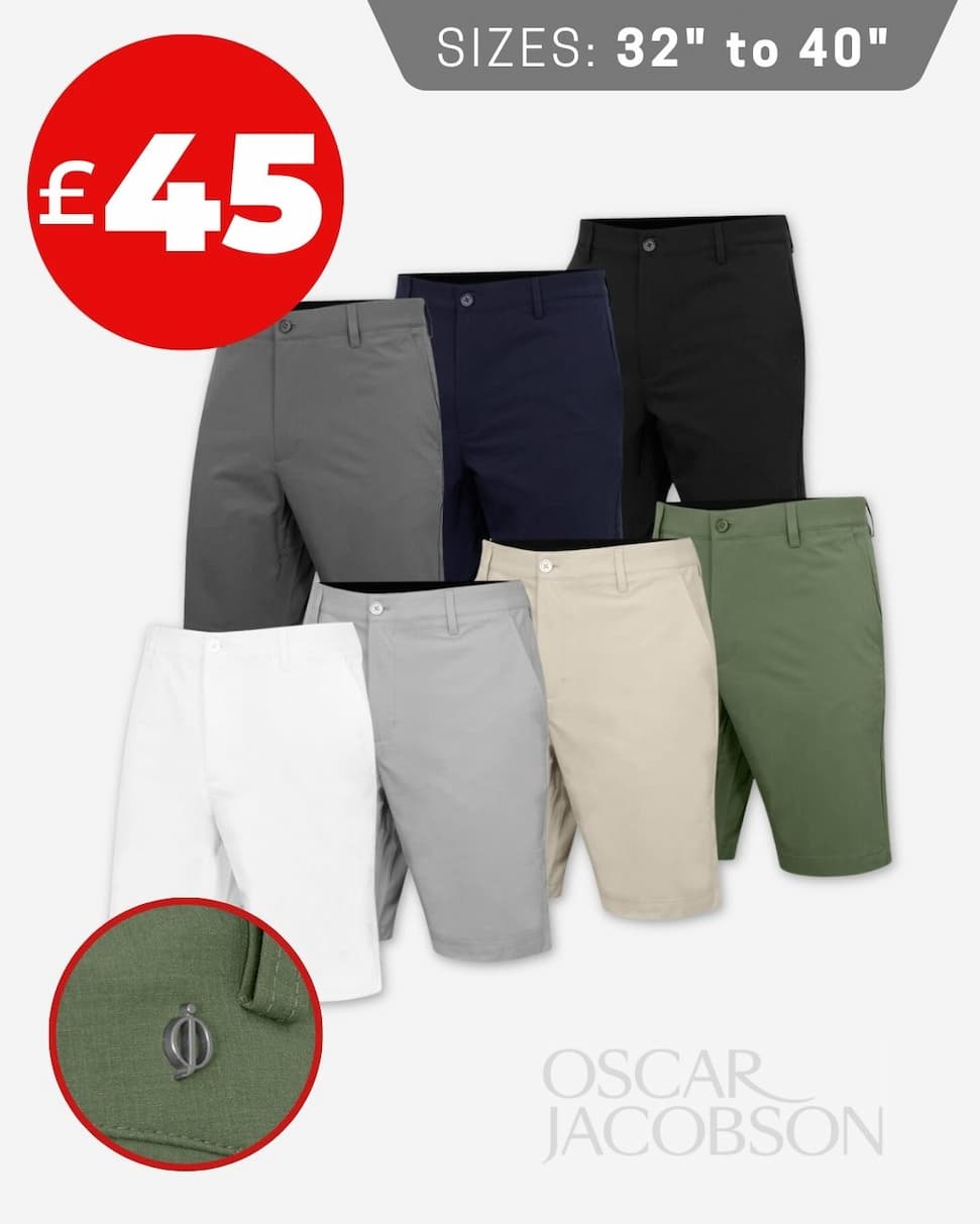 Oscar Jacobson Mens Bedford Tapered Water Repellent Breathable Shorts