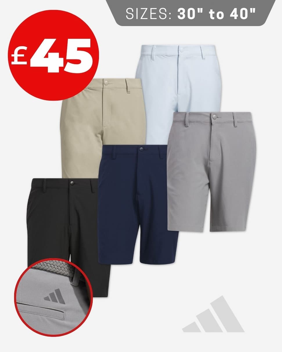 adidas Golf Mens Ultimate 8.5 Inch Water Repellent 4-Way Stretch Shorts