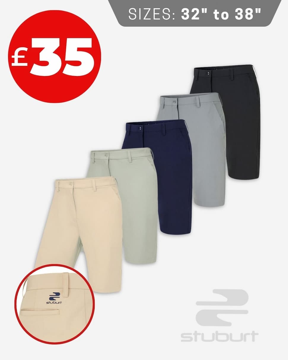 Stuburt Golf Mens Sparrow Water Repellent Sustainable Stretch Golf Shorts