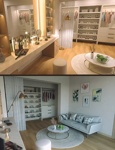 Polish Vanity And Skincare Room