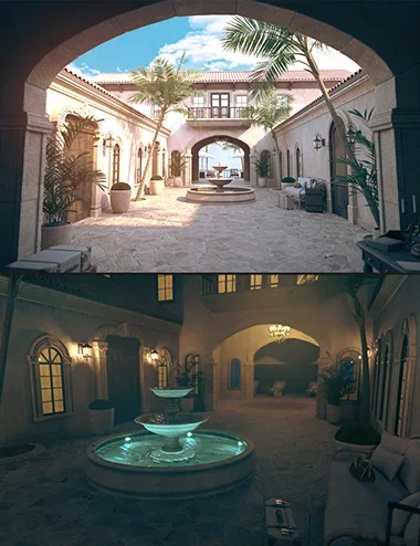 Polish Resort Arrival Courtyard