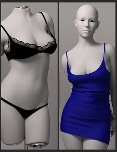 EG RTCB Slip Dress and Lace Lingerie Set for Genesis 9 Bundle