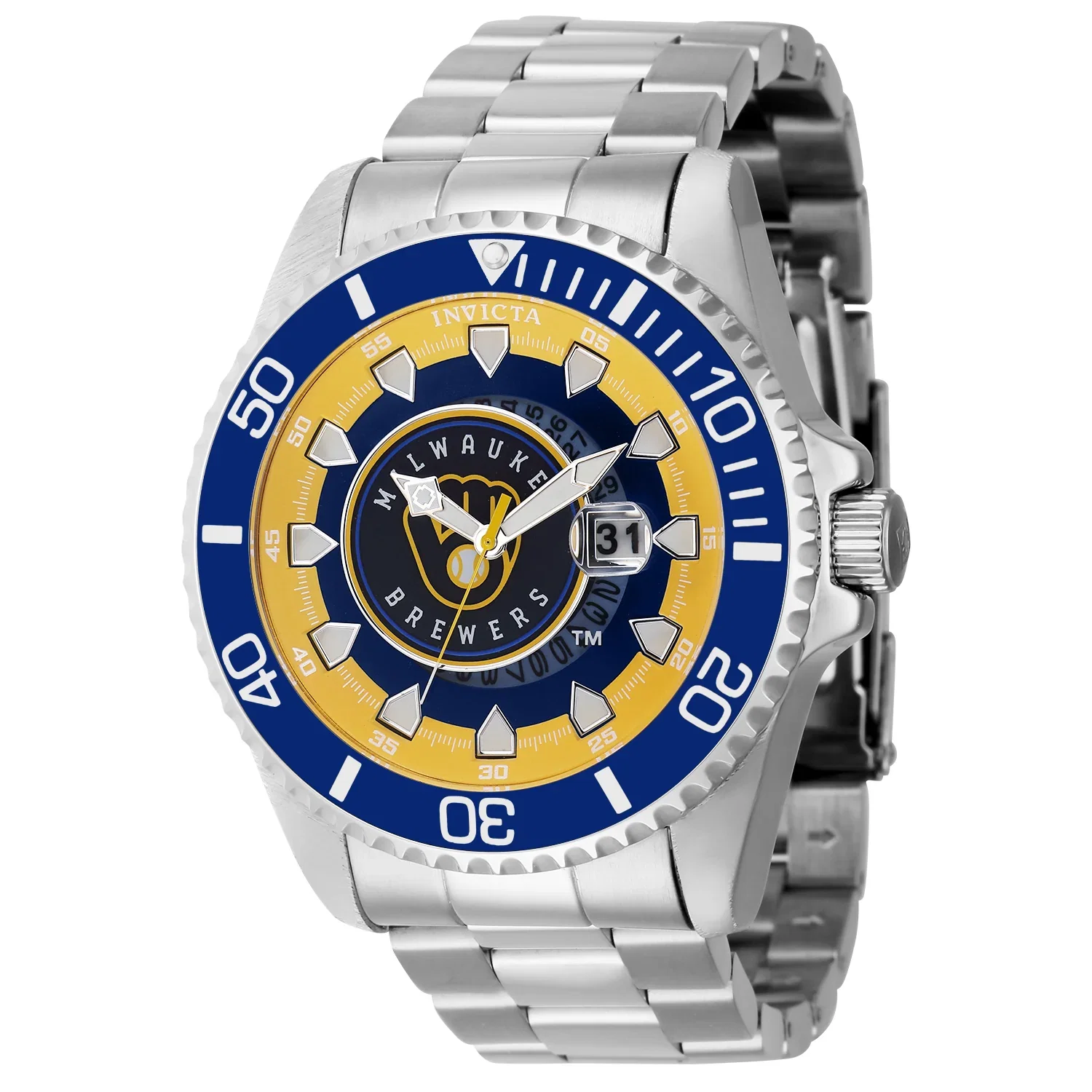 Image of Invicta Men's 47mm MLB Quartz Date Bracelet Watch