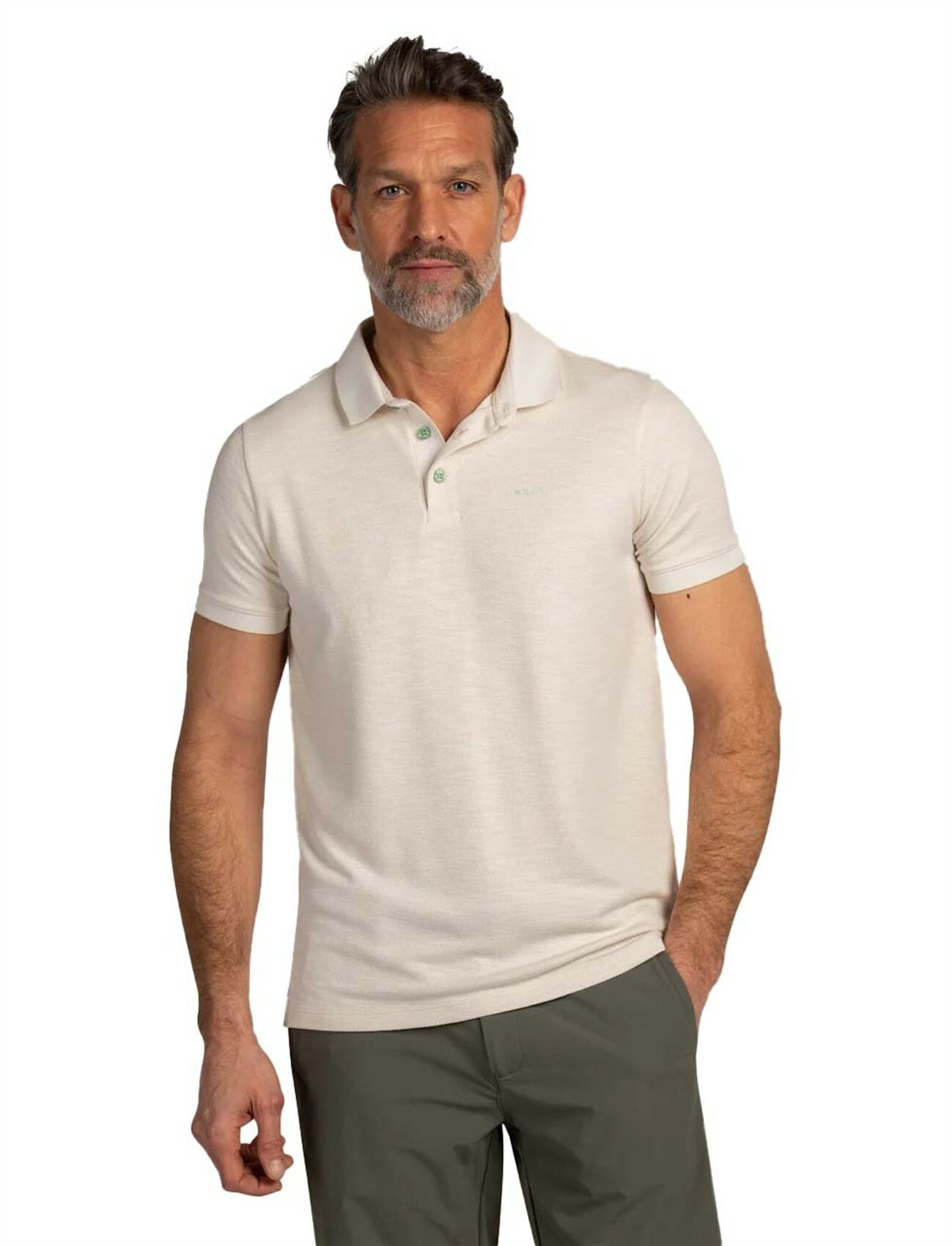 Poloshirt New Zealand crème korte mouw