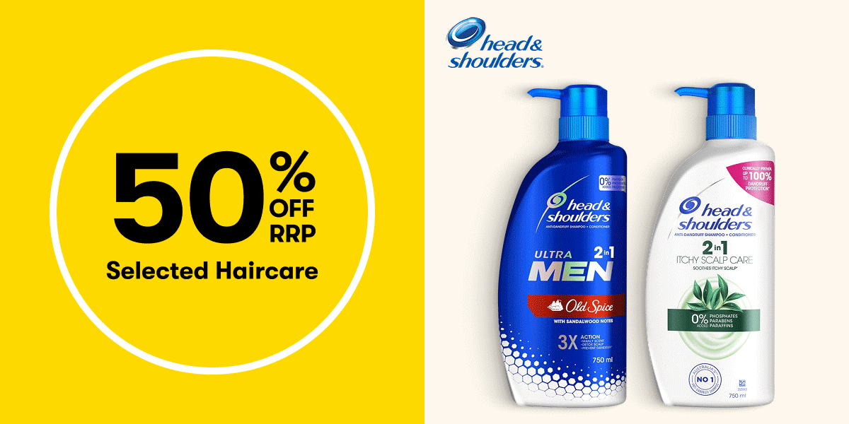 50% OFF RRP selected Haircare 