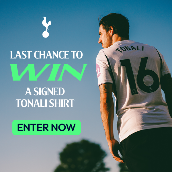 Last chance to win a Tonali signed shirt 