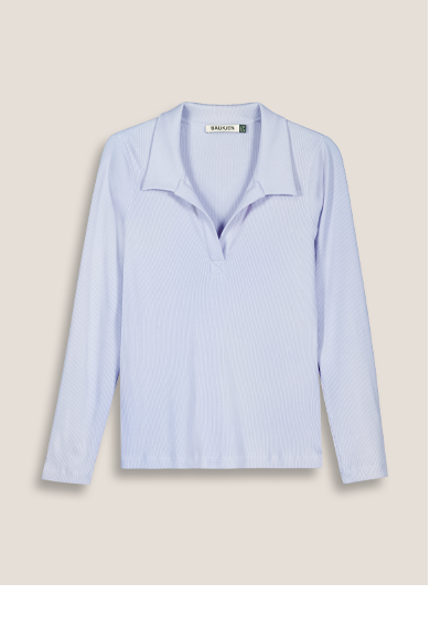 Fern Ribbed Polo Top