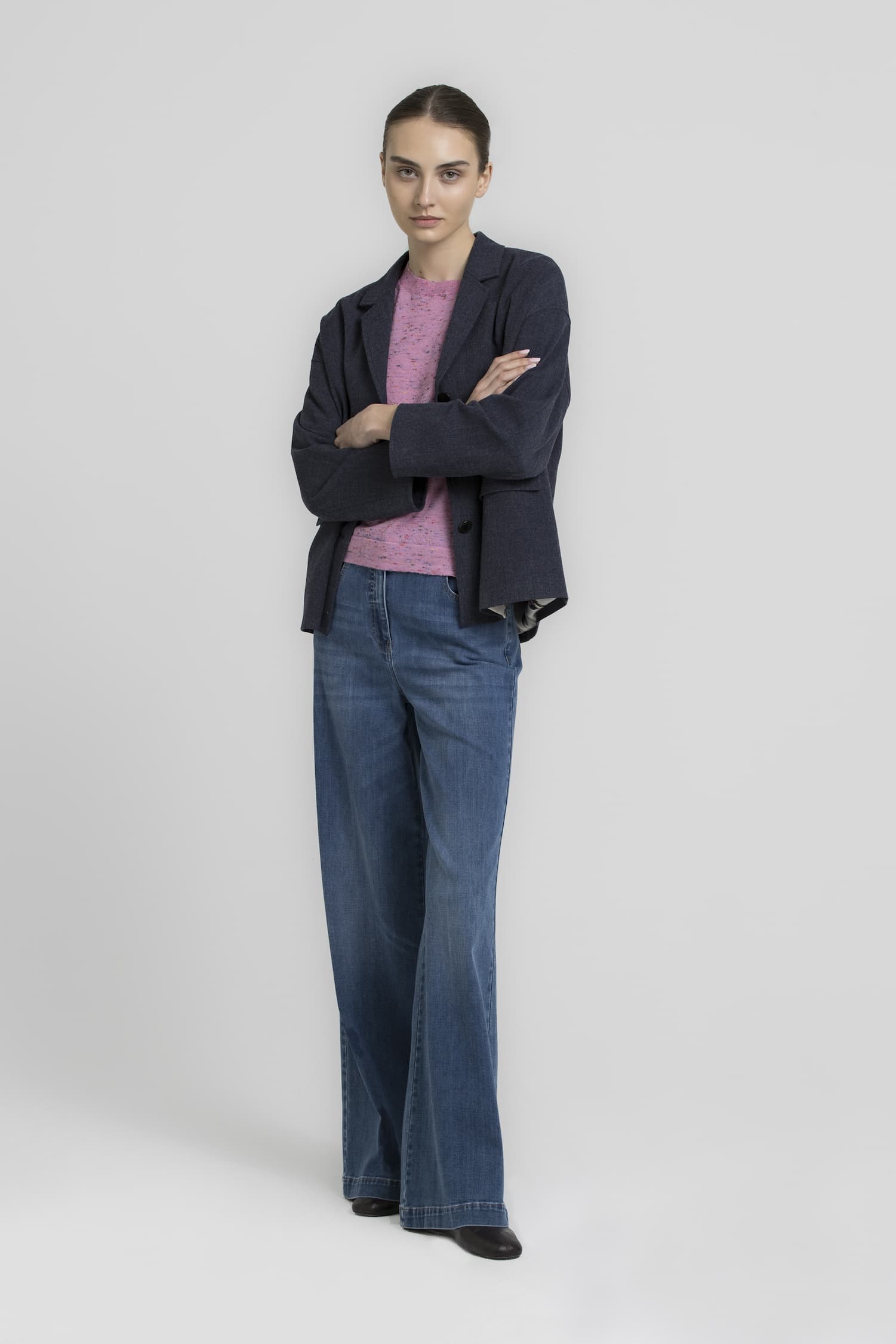 REV Wide-leg blue denim