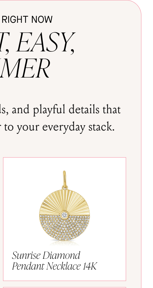 Sunrise Diamond Pendant Necklace 14K