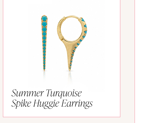 Summer Turquoise Spike Huggie Earrings