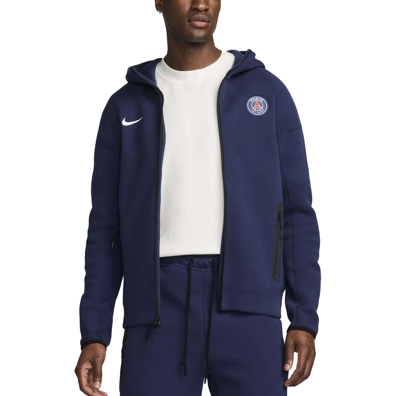PSG Nike Tech Fleece Full Zip Hoodie - Navy