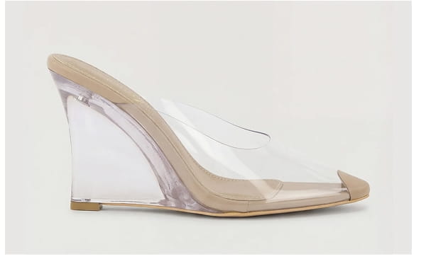 Shop Peep Toe Clear Wedges