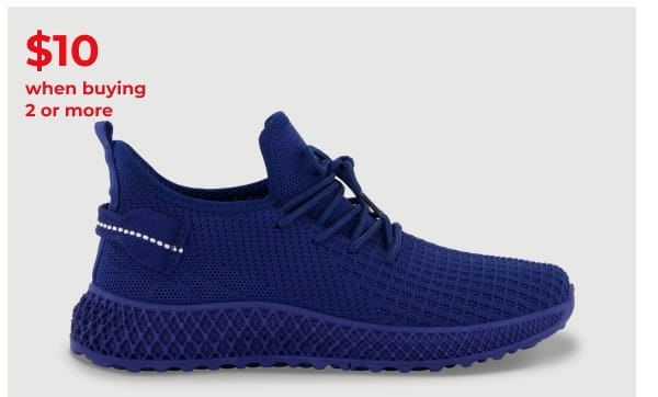 Shop Solid Textured Knit Lace Up Low Top Sneakers