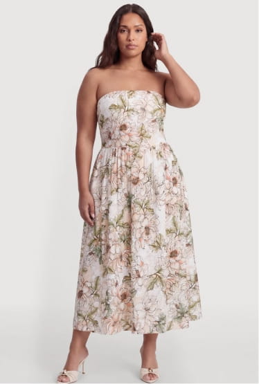 Shop Plus Size Floral Smocked Back Sundress