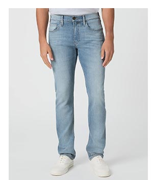 Image of a man's legs in a pair of blue denim jeans.