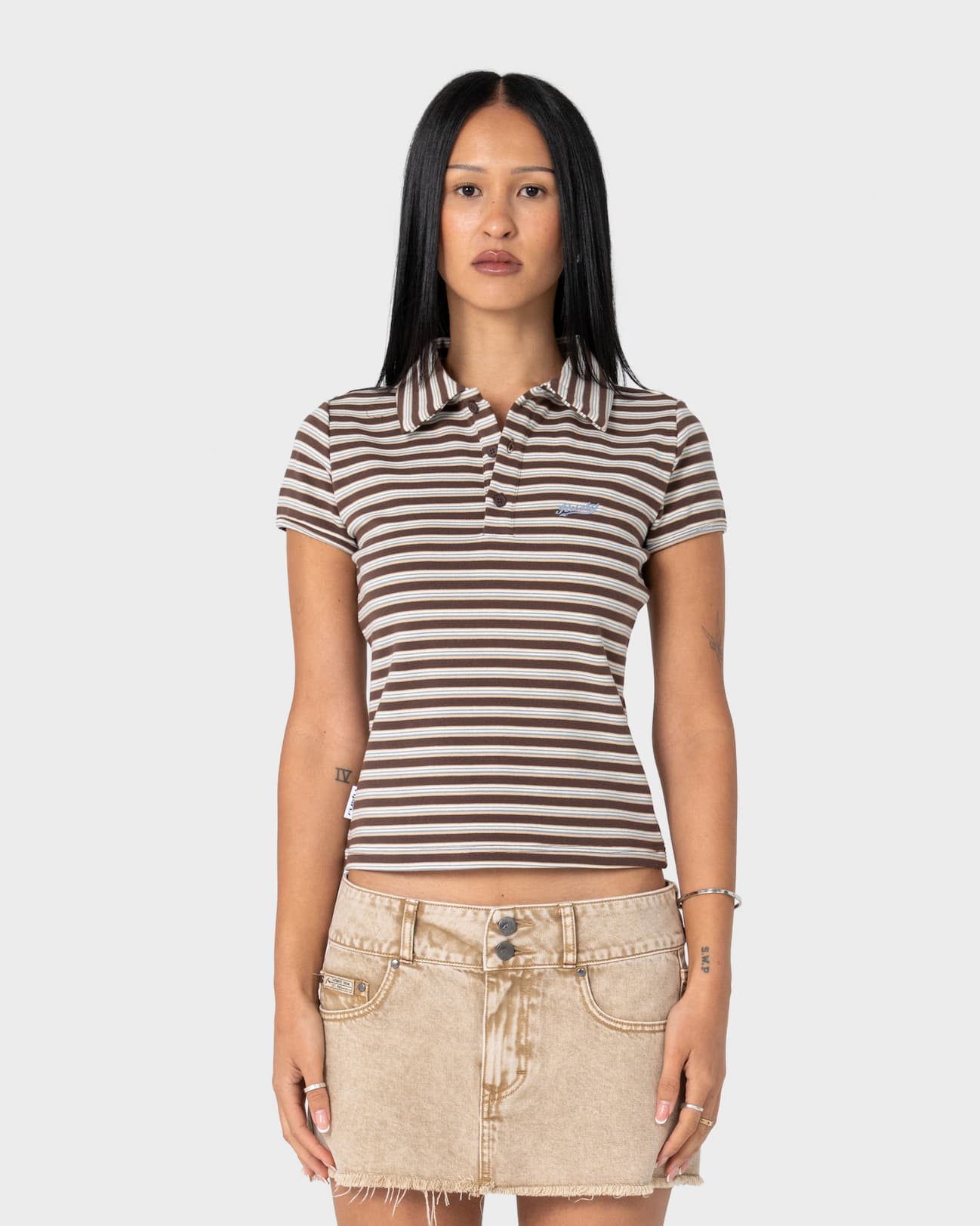 Peta Stripe Polo Baby Tee