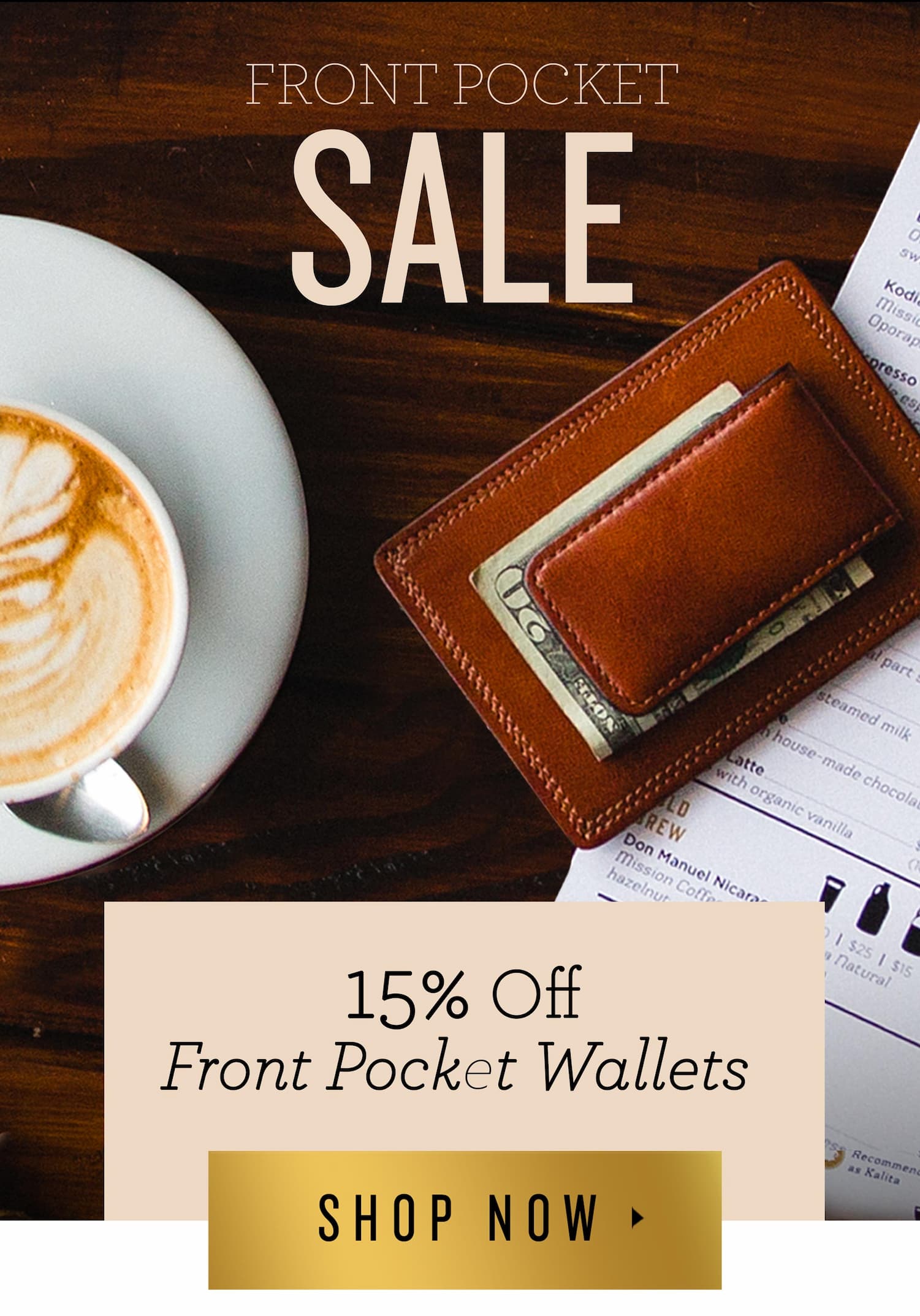 15% Off Front Pocket Wallets