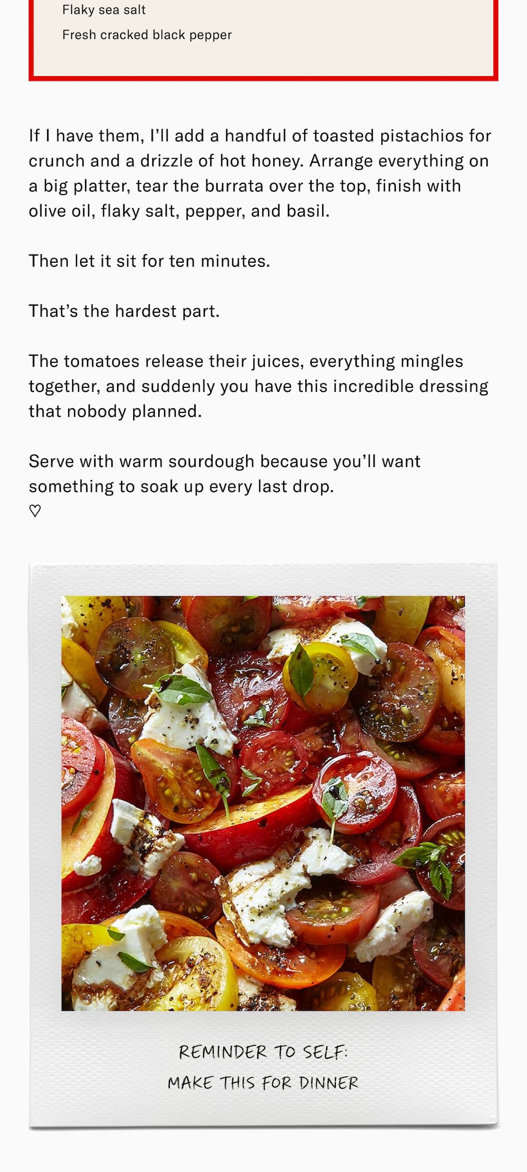 Josie's Summer Heirloom Tomato + Stone Fruit Salad 