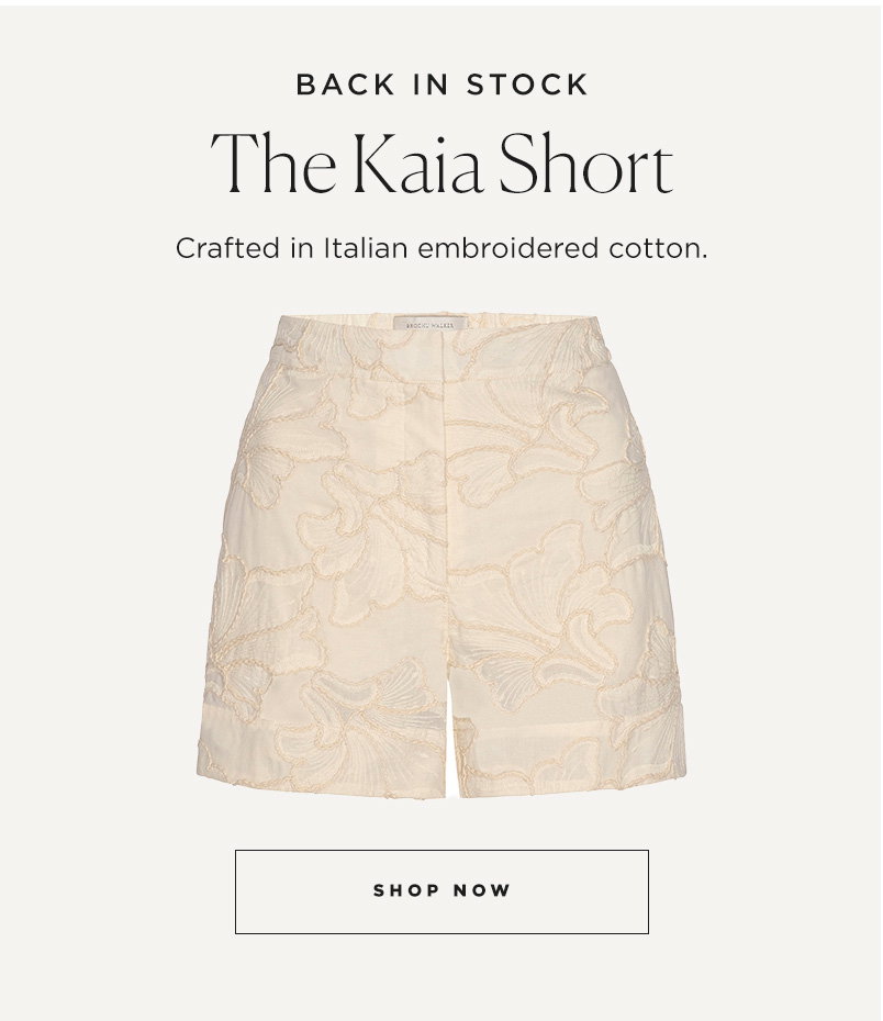 Kaia Embroidered Short Back in Stock
