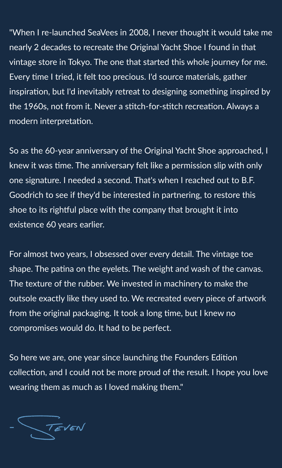 "When I re-launched SeaVees in 2008..."