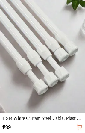 1 Set White Curtain Steel Cable...