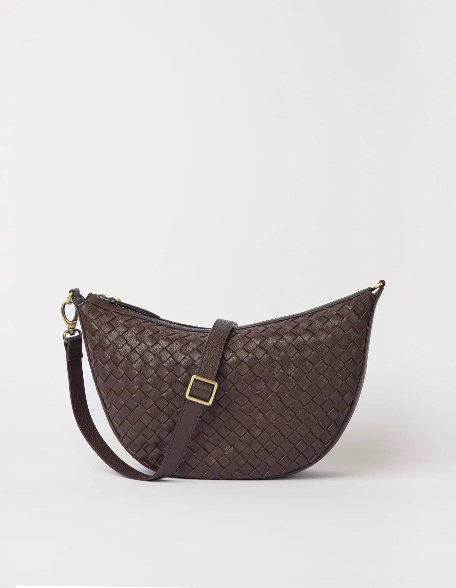 Image of Leo Maxi - Chocolate Woven Soft Grain Leather