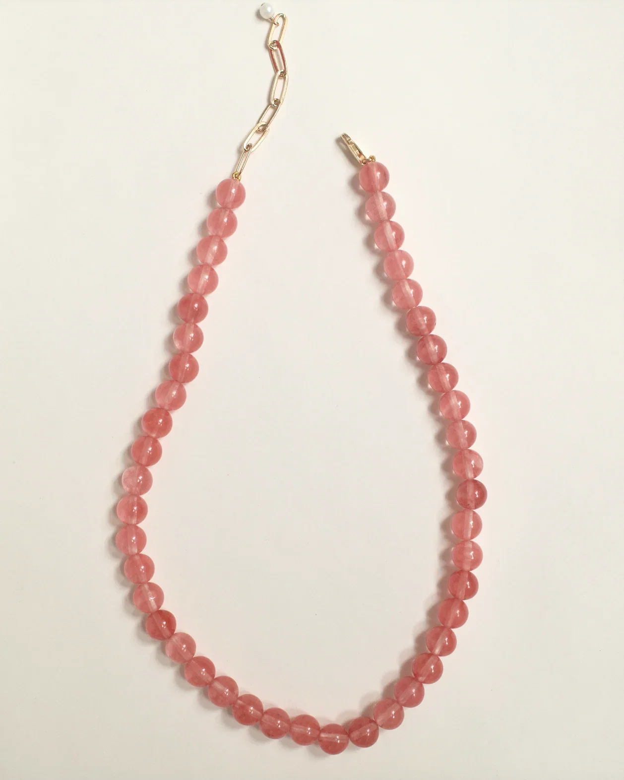 Image of PETITE PALOMA NECKLACE CHERRY QUARTZ