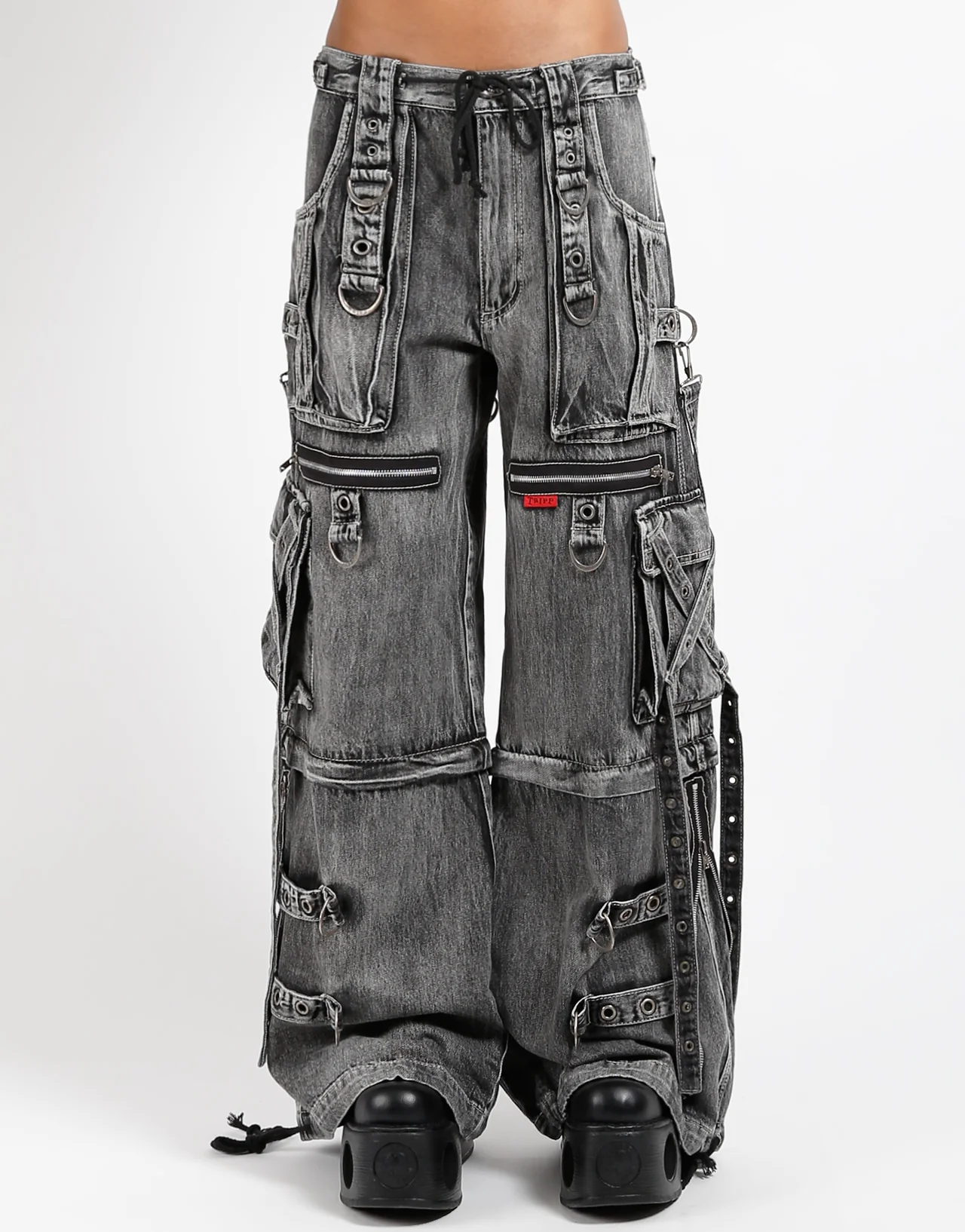 Image of X-STRAP PANT BLACK FOG WASH DENIM