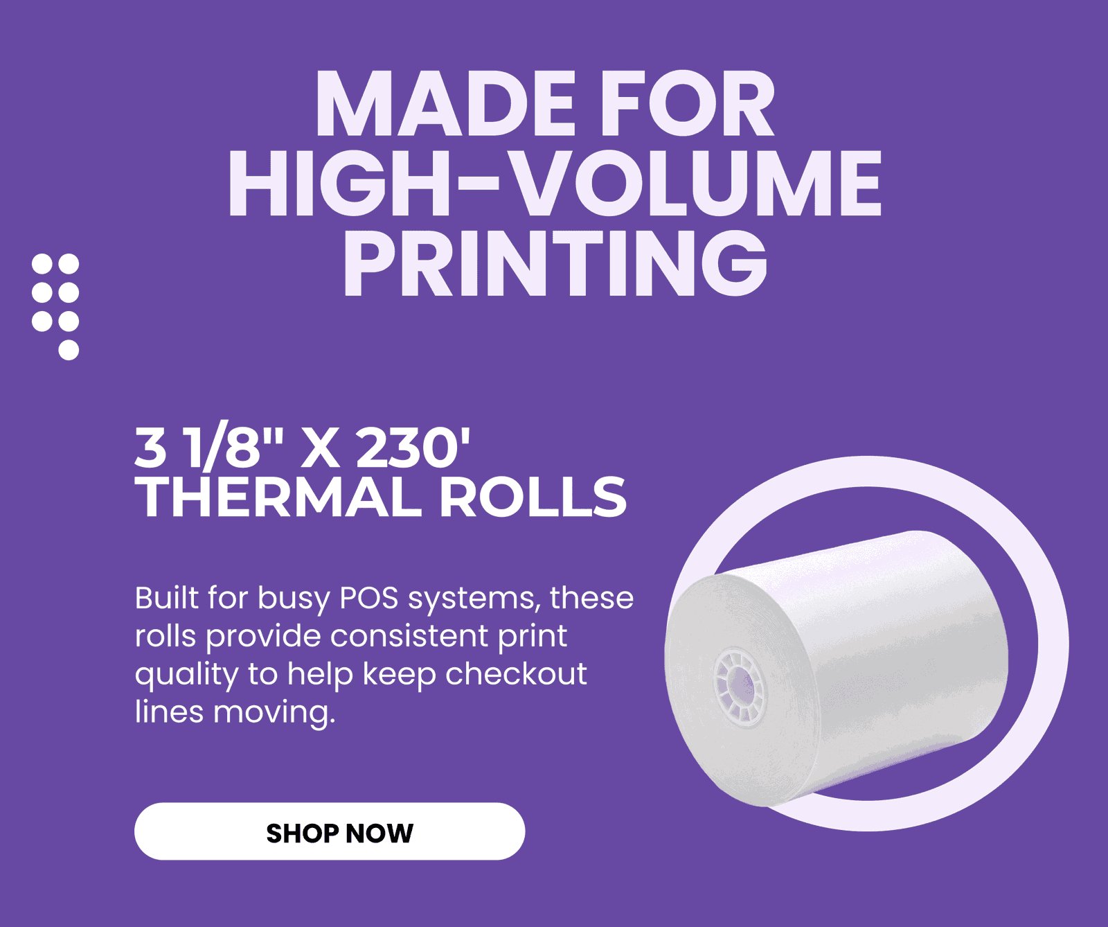 3 1/8" x 230' Thermal Rolls
