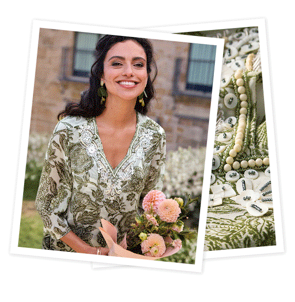 Ombre Sheer Embellished ¾ Slv Tunic GIF