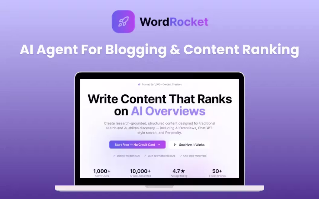 WordRocket – AI Agent For Blogging & Content Ranking (BYOK)