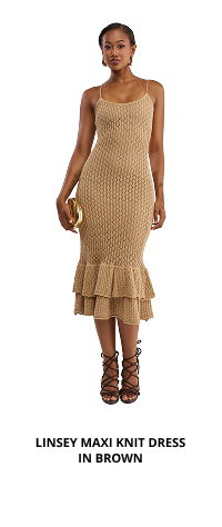 LINSEY MAXI KNIT DRESS IN BROWN
