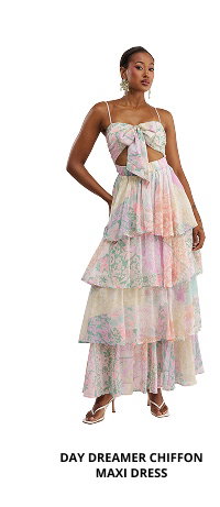 DAY DREAMER MULTICOLORED CHIFFON MAXI DRESS