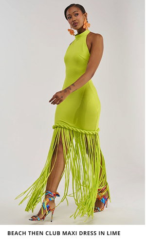 BEACH THEN CLUB MAXI DRESS IN LIME