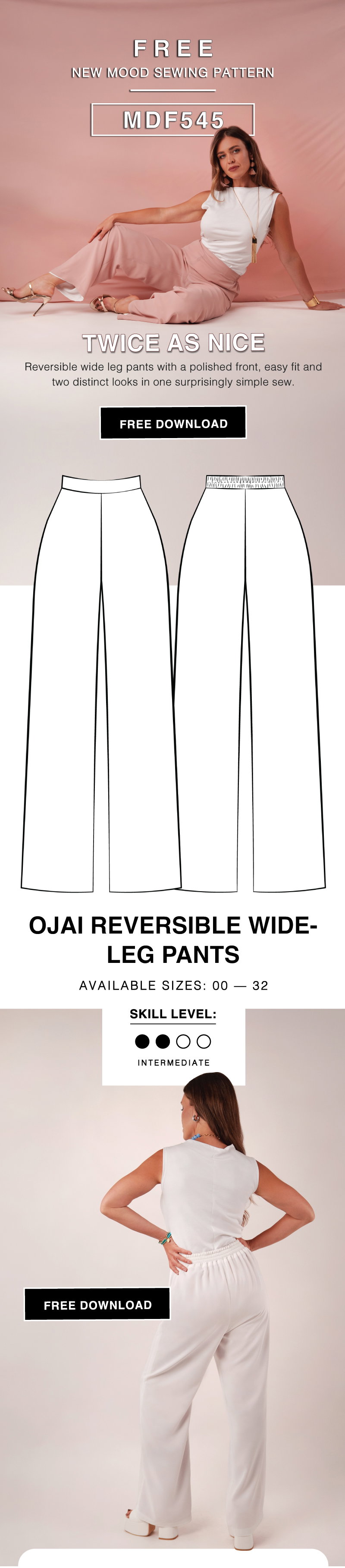 THE OJAI REVERSIBLE WIDE-LEG PANTS FREE SEWING PATTERN