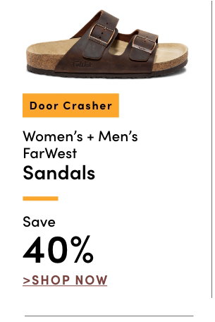 Door Crasher Women's + Men's FarWest Sandals Save 40%