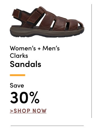Women's + Men's Clarks Sandals Save 30%