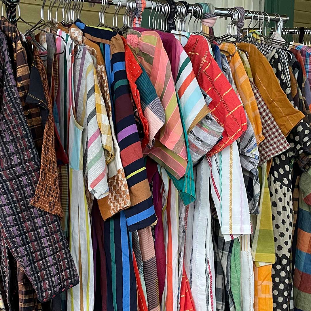 clothing on rack