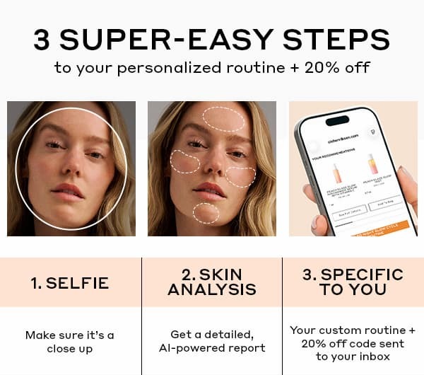 3 SUPER-EASY STEPS TO YOUR PERSONALIZED ROUTINE + 20% OFF