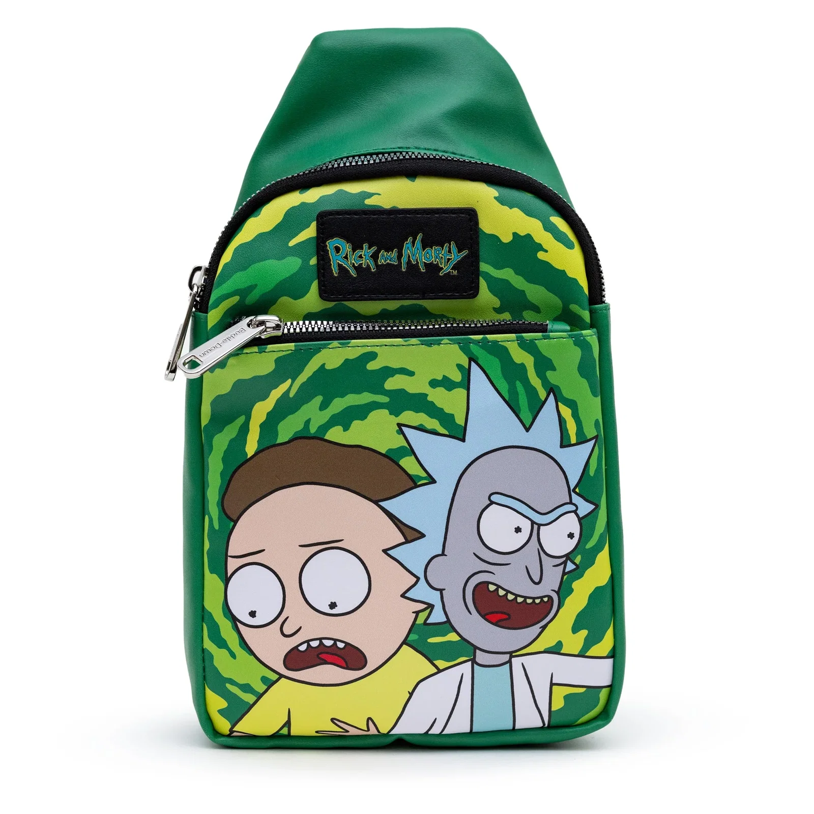 Image of Rick and Morty Get Schwifty Portal Pose Crossbody Sling Bag